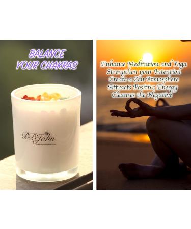 Chakra Crystal Candle - Healing Crystals & Gemstones for Manifestation Meditation & Stress Relief | Natural Soy Wax Aromatherapy - Buy Online on GoSupps.com