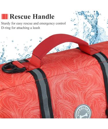 Vivaglory Ripstop Dogs Rescue Vest - Small Medium Boat Enhanced Buoyancy & Visibility Red - L: 63-78cm Chest - Buy Online on GoSupps.com