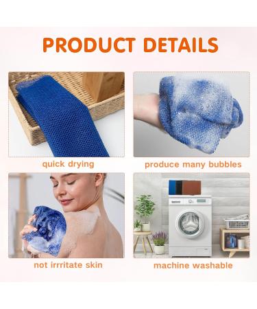 3 Pcs African Exfoliating Net African Net Sponge 80x30cm Long African Shower Sponge Body Sponge Exfoliating Sponge for Men and Women Deep Cleaning(Black Blue Coffee) - Buy Online on GoSupps.com
