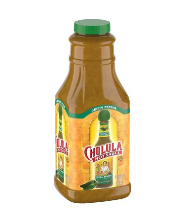 Cholula Green Pepper Hot Sauce, 64 fl oz - One 64 Fluid Ounce Bulk Container of Green Jalapeno Hot Sauce, Perfect for Eggs, Fried Chicken, Tuna and More Pepper 64 Fl Oz (Pack of 1)