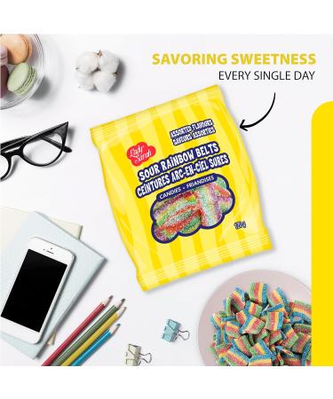 Lady Sarah Sour Rainbow Belts Candy Bag - Bulk Gummy Candy | Smart Choice from Lady Sarah Variety Sweets - Canada s Top Gummy Candy - 240 Grams (2 Candy Bags x 120G) Pakc of 2 - Buy Online on GoSupps.com