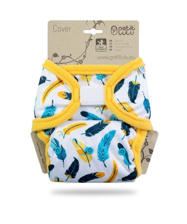 Petit lulu size 2 Prefold pul overstates with tabs (5-16 kg) Klett One Size diaper overpotes baby diaper pants washable & waterproof cloth diapers Made in EU (plumage)