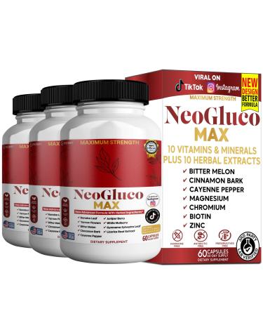 GREENVIFY NeoGraco MAX Maximum Strength Supplement with Banaba Leaf Bitter Melon Herbal Blend 60 Veggie Capsules 30-Day Supply (3)