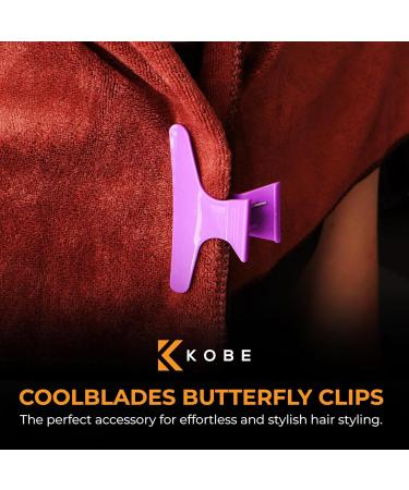 Professional Hairdresser's Purple Butterfly Hair Clips (x12) - Buy Online on GoSupps.com