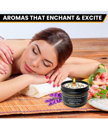 100% Soy Lavender Candle | Non-Toxic Aromatherapy | Wood-Wick & Jade Crystals | Perfect Gift for Men & Women | 10oz Black Candle for Birthdays & Anniversaries - Buy Online on GoSupps.com