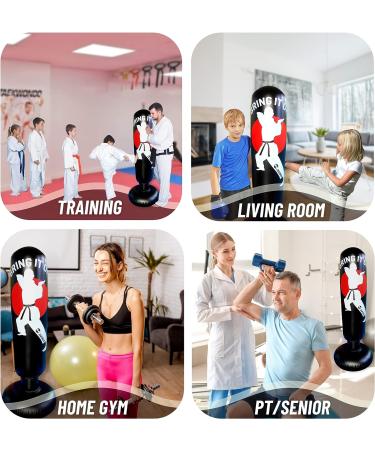 JAXBOX Inflatable Kids Punching Bag - 64 Freestanding Boxing Bag for Kids - Ideal for Karate, Kickboxing, Taekwondo - Gift for Boys & Girls - Buy Online on GoSupps.com