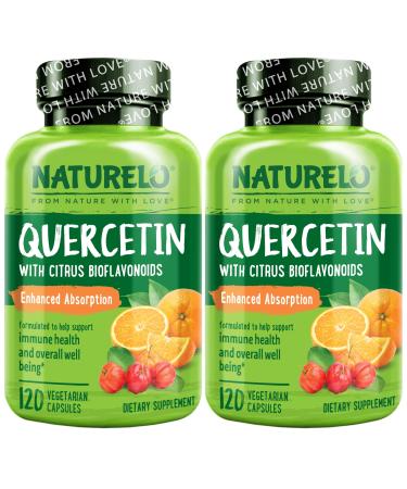 NATURELO Quercetin Citrus Bioflavonoid Complex with Enhanced Absorption - 120 Vegetarian Capsules (Pack of 2) Unflavored 120 Count (Pack of 2)