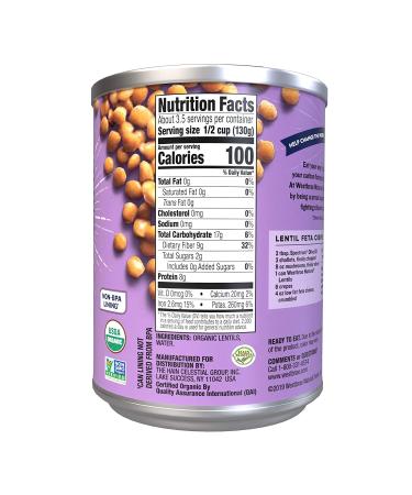 Westbrae Natural Organic Lentil Beans 15 Oz (Pack of 12) - No Salt Added - Packaging May Vary - Buy Online on GoSupps.com