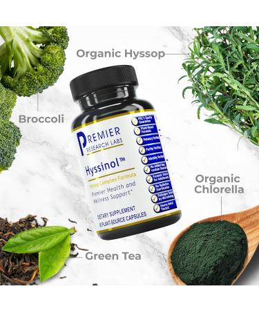 Premier Research Labs Hyssinol - Hyssop Herb Hyssop Capsules Wellness Pills with Organic Hyssop Dry Herb Dietary Supplement with Green Tea Antioxidant Support - 60 Vegetarian Capsules 60 Count (Pack of 1) - Buy Online on GoSupps.com