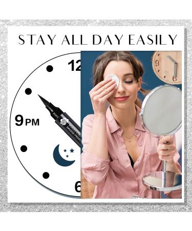 SHARLOVY Winged Eyeliner Stamp - Waterproof, Smudge Proof, Long Lasting Liquid Eye Liner Pens for Perfect Cat Eye Wing - 10MM White & Black - Buy Online on GoSupps.com