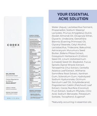 Buy Codex Labs Shaant Balancing Face Cream - Plant-Based Retinol Oil Control for Acne-Prone Skin 1% Bakuchiol & Ashwagandha Vegan & Cruelty-Free - 50ml - Buy Online on GoSupps.com