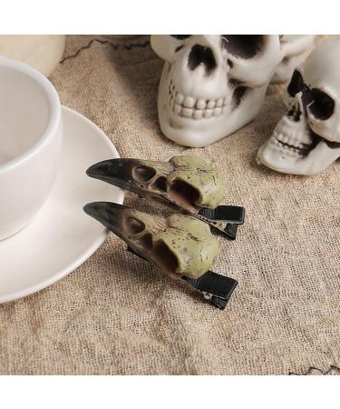 Animal Skull Hair Clips - Resin Cosplay Barrette Spooky Hairstyle Hair Clips Halloween Hairpins Costume Accessory For Haunted House Day Of The Dead - Buy Online on GoSupps.com