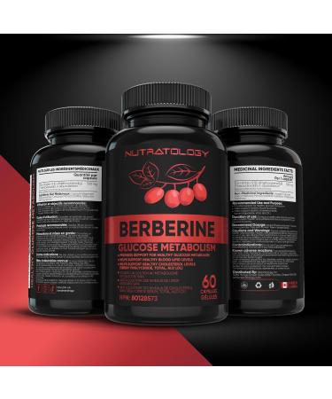 Berberine Supplement - Max Potency 500MG Per Capsule - Supports Glucose Metabolism - Healthy Blood Sugar Levels Through Efficient Metabolism Of Glucose (Sugar) And Lipids (Fats) - 60 Capsules 60 count (Pack of 1) - Buy Online on GoSupps.com