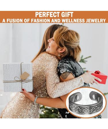 Wollet Magnetic Copper Ring for Arthritis - Adjustable Health Benefits for Men & Women - Stylish Silver Design (CPR-0915S) - Buy Online on GoSupps.com