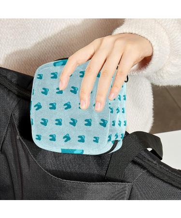 Teeth Print Sanitary Napkin Storage Bag - Portable Period Kit for Women, Teens, and Girls - Menstrual Cup Pouch & Tampon Bag - Color 2 - Buy Online on GoSupps.com