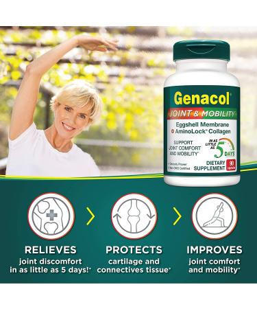 Genacol Eggshell Membrane + Collagen Joint Supplement (90 Capsules) - Natural Source of Glucosamine, Chondroitin, Hyaluronic Acid - 90 Count - Buy Online on GoSupps.com