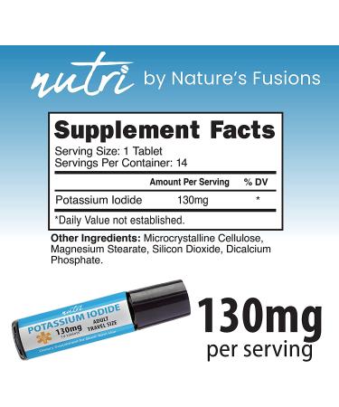 2 Pack Nutri Potassium Iodide Tablets 130mg - Travel Size Thyroid Protector Pills - YODO Naciente Ki Pills - 28 Count (Pack of 1) - Buy Online on GoSupps.com
