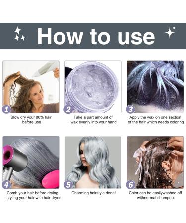 Grey Hair Colour Wax - Temporary Hair Dye - Coloured Hair Spray Wash Out - Grey Hair Colour Spray - Easy Washable - Grey Hair Colour Wax for Party Cosplay DIY Halloween - 120g - Buy Online on GoSupps.com