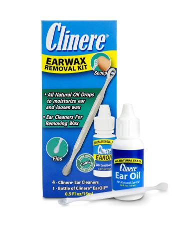 Clinere Ear Oil Conditioner & Ear Cleaners Cleaning Care Kit 1 Ea 1count 4 Ear Tips