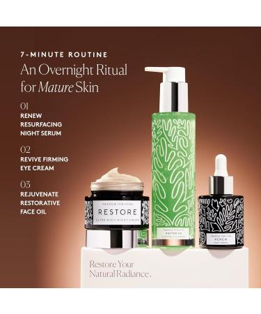 Naked & Thriving The Advanced Renewal Routine | Restore Ultra-Rich Night Cream (50g) + Refresh Gentle Enzyme Cleanser (120ml) + Renew Resurfacing Night Serum (30ml) (Set of 3) - Buy Online on GoSupps.com