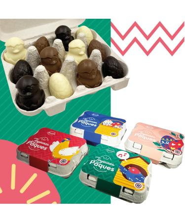 CHOCOLATE EGG BOX SET - EASTER CHOCOLATE - EASTER TREATS - 12 CHOCOLATE EGGS