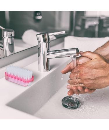 Relaxdays Nail Brush Set of 8 - Double-Sided Hand Brush with Hard Bristles - Pink - Perfect for Home & Travel - Buy Online on GoSupps.com