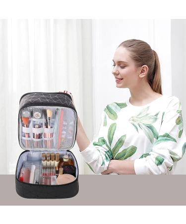 Double-Layer Nail Polish Organizer Case with UV Nail Lamp Storage - Holds 30 Bottles | Black - Buy Online on GoSupps.com