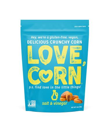 LOVE CORN Salt & Vinegar Snack | Crunchy Corn | 1.6oz x10 bags | Non-GMO, Gluten-Free, Plant Based, Low-Sugar - Buy Online on GoSupps.com