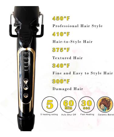 Ceramic Coated 1.5 Inch Curling Iron for Long Hair | Extra Long Barrel Hair Styling Tool for Women - Buy Online on GoSupps.com