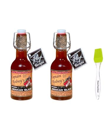 Captain Rodney's Boucan Pepper Glaze 12.4oz (Pack of 2) Bundle with PrimeTime Direct Silicone Basting Brush in a PTD Sealed Bag