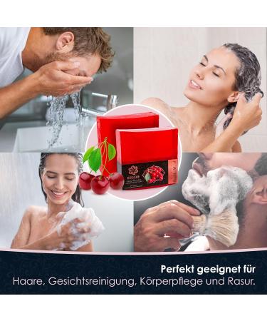 Panu Soaps Cherry | Vegan Natural Shower Gel & Solid Shampoo | Premium Soap Bar for All Skin Types | 110g Kirsche - Buy Online on GoSupps.com