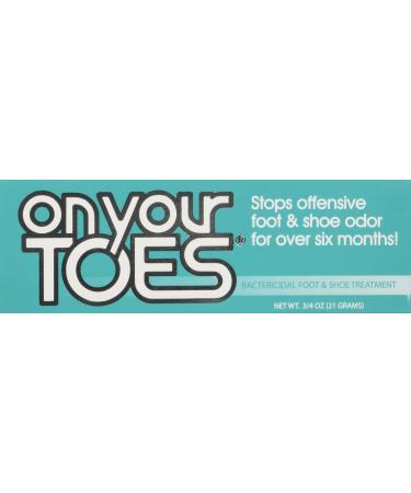 On Your Toes Foot Bactericide Powder - Eliminates Foot Odor for Six Months, 21 grams (One Pack) 21 Gram (Pack of 1)