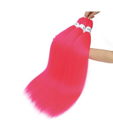 Rose Pink Pre Stretched Braiding Hair Extensions 26inch 3packs - Yaki Texture Crochet Hair Braids - Buy Online on GoSupps.com