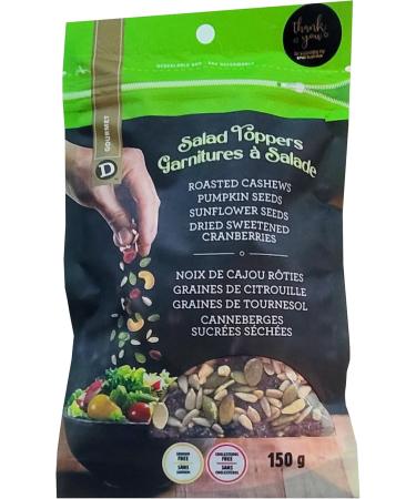 Deluxe Salad Toppers - Wholesome Crunch Delight: Roasted Cashews Pumpkin Seeds Sunflower Seeds Dried Sweetened Cranberries (150g) - Sodium and Cholesterol Free - Buy Online on GoSupps.com