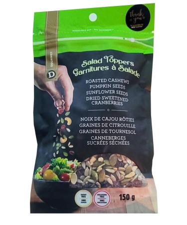 Deluxe Salad Toppers - Wholesome Crunch Delight: Roasted Cashews Pumpkin Seeds Sunflower Seeds Dried Sweetened Cranberries (150g) - Sodium and Cholesterol Free