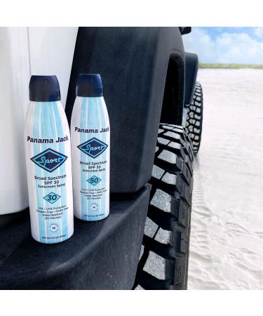 Panama Jack Sport Sunscreen Spray - SPF 30 Broad Spectrum UVA/UVB Protection PABA Paraben Gluten & Cruelty Free Water Resistant (80 Minutes) 5.5 OZ (Pack of 2) 5.5 Ounce (Pack of 2) - Buy Online on GoSupps.com