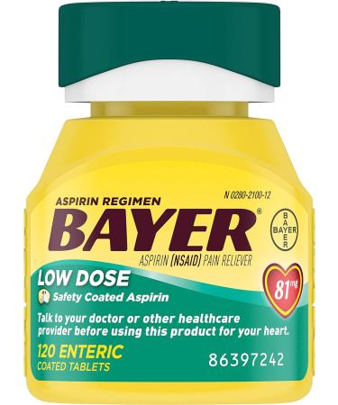 Bayer Coated 81mg Tabs 120ct - Pack of 12 (120ct Each) - Buy Online on GoSupps.com