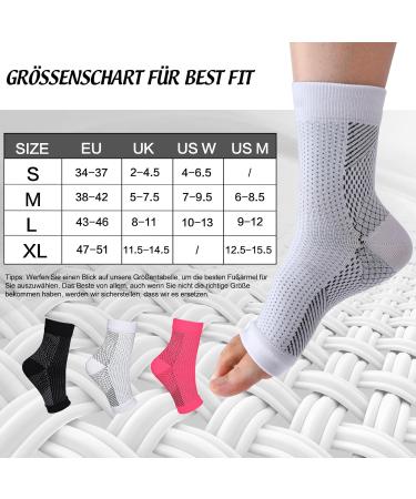 Tomiliold Compression Socks for Men & Women | Ankle Support & Achilles Tendon Relief | Orthopedic Foot Bandage Size 47-51 White - Buy Online on GoSupps.com