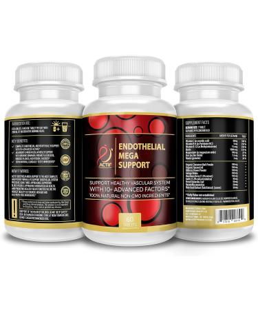 Actif Endothelial Mega Support - Maximum 10+ Factor System, 60 Count | Non-GMO - Buy Online on GoSupps.com