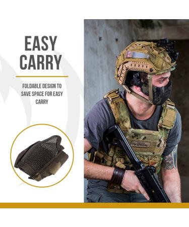 OneTigris Foldable Half Face Mesh Mask - Military Style Tactical Lower Face Protective Mask in Black - Buy Online on GoSupps.com