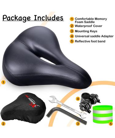 Giddy Up! X-Large LED Bike Seat - Comfortable Wide Padded Saddle for Exercise and Road Bicycle - Replacement Cushion for Peloton - Men and Women - Outdoor Comfort - Buy Online on GoSupps.com