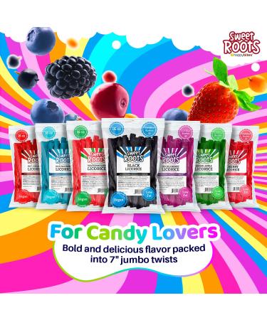 Sweet Roots Cherry Licorice Twists - Jumbo 16 oz Bag | Vegan Fat Free Made with Real Fruit Juice Certified Kosher - Buy Online on GoSupps.com