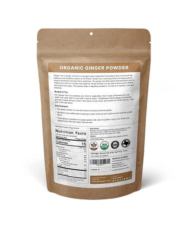 Organic Ginger Powder - 100% Pure USDA Organic, Non-GMO, Gluten-Free - 8oz Resealable Pack - Raw Ground Ginger Root - 44 Servings Per Container - Buy Online on GoSupps.com