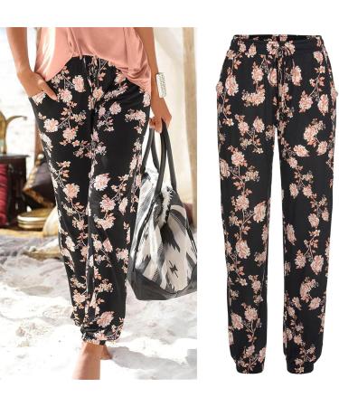 Buy Haiorziyou Women's Linen Summer Harem Pants - Lightweight Boho Floral Aladin Style for Beach & Yoga - Buy Online on GoSupps.com