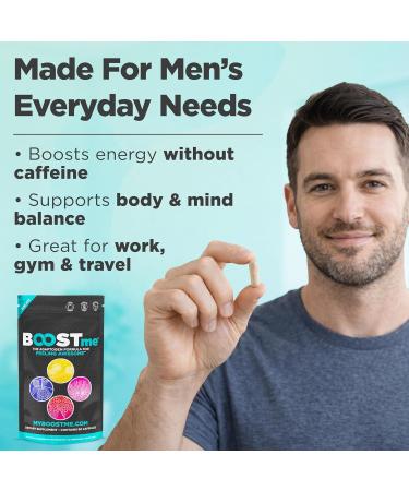 BoostMe Adaptogens Supplements for Him - Daily Plant-Based Supplement for Energy Focus and Balance 30 Count (Pack of 1) - Buy Online on GoSupps.com