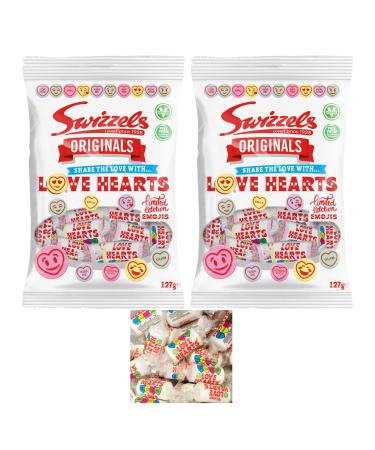 2x Sweets Bundle with Swizzels Originals Love Hearts Bag | Mother s Day Sweet Gifts | Valentine Sweet Gifts | Swizzels Sweets Heart Shaped Sweets | Thank You Gifts | 127g