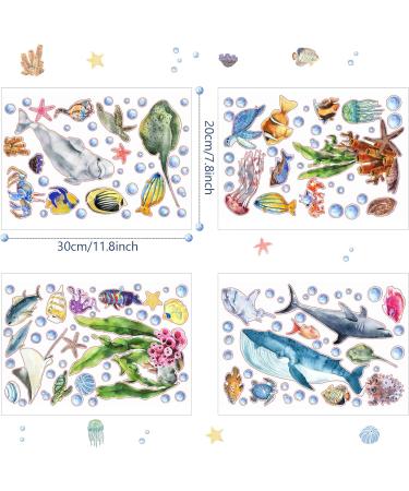 Glow in The Dark Ocean Fish Wall Stickers - Luminous Underwater Sea World Art for Kids Bedroom - Blue Ocean Theme Fluorescent Jellyfish Decor - Buy Online on GoSupps.com