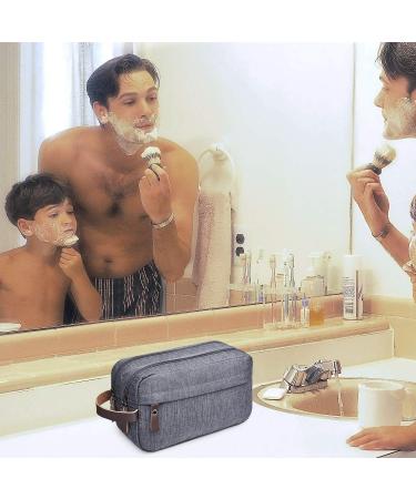 WANDF Small Nylon Dopp Kit Shaving Bag - Lightweight Toiletry Bag for Men and Women (B-Denim Grey) - Buy Online on GoSupps.com