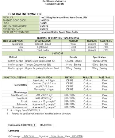 LUV health Neuro Drops Nerve Pain Support & Joint Comfort with Lion s Mane Curcumin Cordyceps & Reishi Organic Adaptogens Vegan Non-GMO Made in USA - 30 Servings - Buy Online on GoSupps.com
