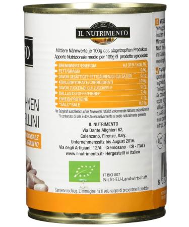 IL NUTRIMENTO White Beans (Cannellini) - Natural & Salt-Free 12 Pack (400g) - Ideal for Healthy Cooking & International Shipping - Buy Online on GoSupps.com